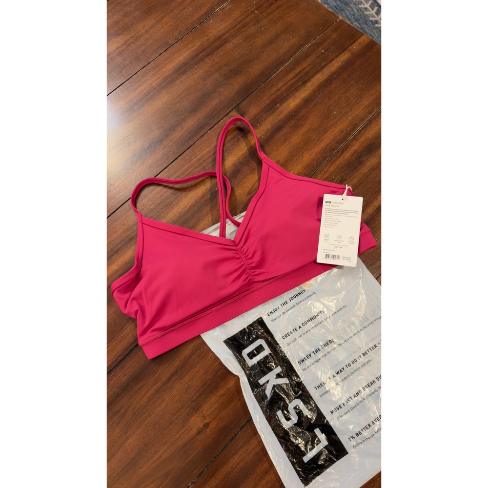 LSKD Clarity Sports Bra Plum Berry Ruched Women's Large NWT NEW - Picture 2 of 16